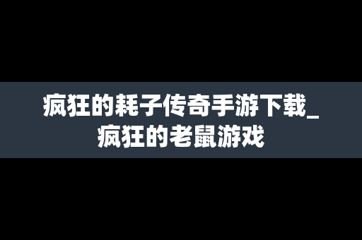 疯狂的耗子传奇手游下载_疯狂的老鼠游戏