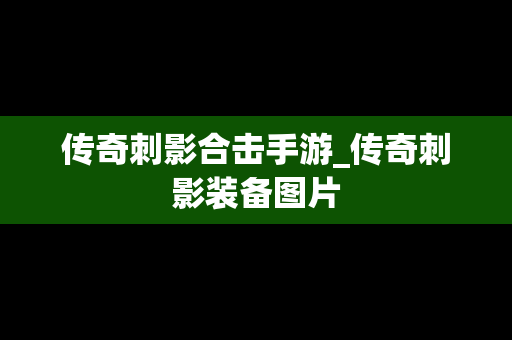传奇刺影合击手游_传奇刺影装备图片