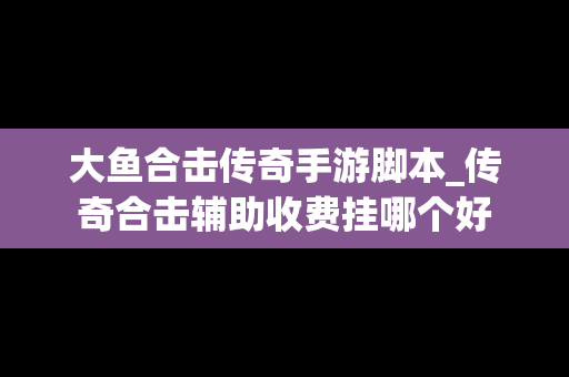 大鱼合击传奇手游脚本_传奇合击辅助收费挂哪个好 大鱼合击传奇手游脚本_传奇合击辅助收费挂哪个好