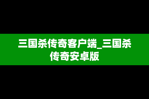 三国杀传奇客户端_三国杀传奇安卓版