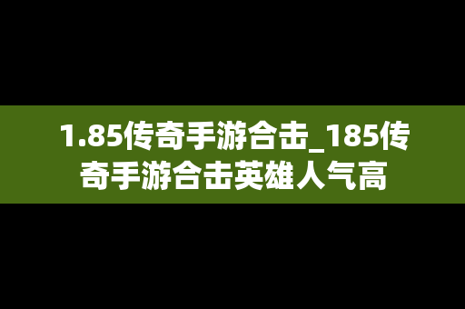 1.85传奇手游合击_185传奇手游合击英雄人气高