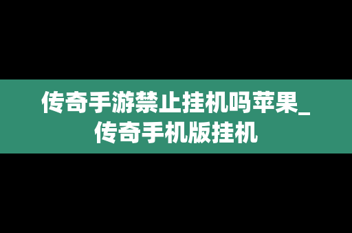 传奇手游禁止挂机吗苹果_传奇手机版挂机