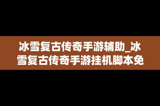 冰雪复古传奇手游辅助_冰雪复古传奇手游挂机脚本免费