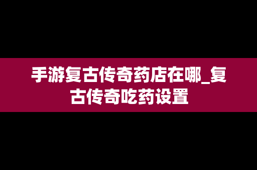 手游复古传奇药店在哪_复古传奇吃药设置