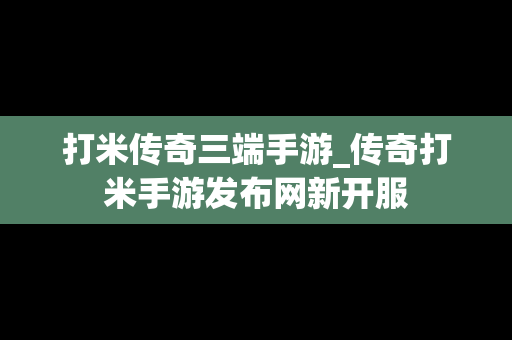 打米传奇三端手游_传奇打米手游发布网新开服