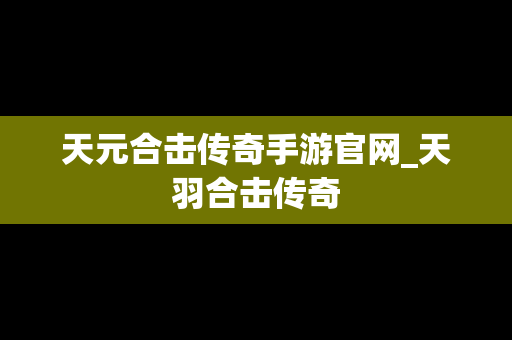 天元合击传奇手游官网_天羽合击传奇